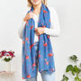 Denim Flamingo Print Scarf, thumbnail 2 of 5