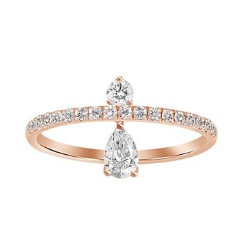 Floating Pear Diamond Band Ring, 2 of 3