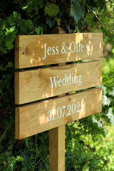 Country Lane Wooden Wedding Event Signs, 9 of 11