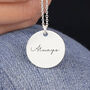 Sterling Silver Cherry Blossom Disc Necklace, thumbnail 3 of 10