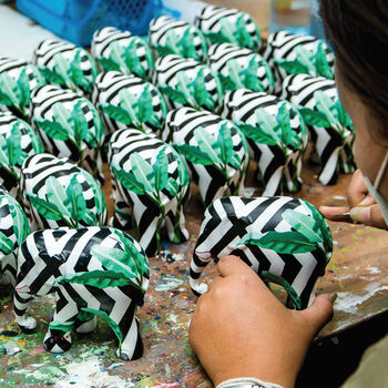 Hand Painted 'In Paradise' Elephant, 9 of 12