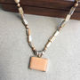 Peach Aventurine Shell Necklace, thumbnail 2 of 3