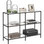 Console Table Coffee Table Tempered Glass Shelves, thumbnail 9 of 10