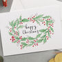 'Happy Christmas' Holly Wreath Christmas Card, thumbnail 3 of 3