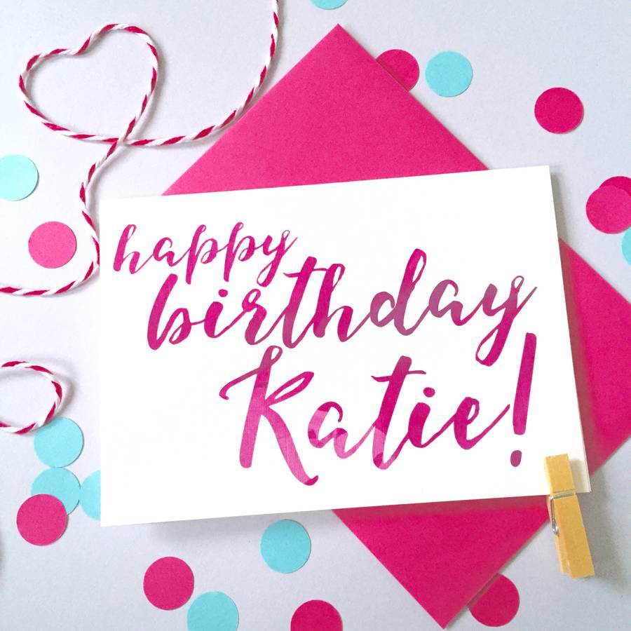 Personalised Name Calligraphy Birthday Card, 1 of 2