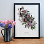 Couple's Name And Initials Personalised Flower Print, thumbnail 1 of 4