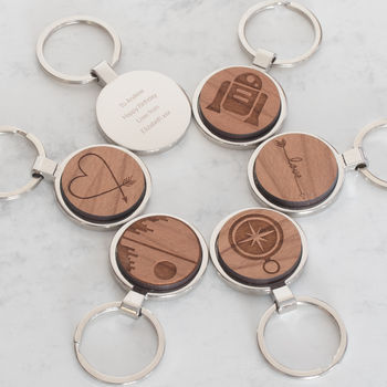 Personalised Wooden Compass Keyring, 2 of 2