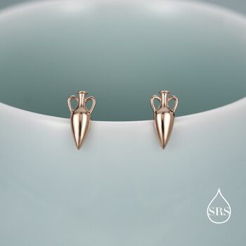 Sterling Silver Amphora Vase Stud Earrings, 5 of 12