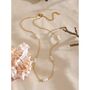 Monaco D’or Gold Pearl Dainty V Blossom Charm Necklace, thumbnail 3 of 4