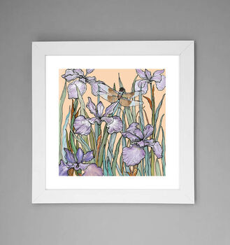 'Dragonfly And Bearded Iris' Print, 2 of 3