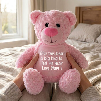 Personalised Memorial Ashes Keepsake Memory Teddy Bear Pink, 2 of 8