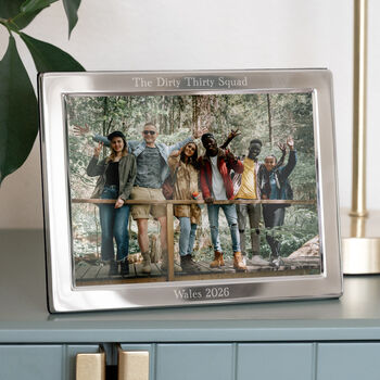 Personalised Silver Plated Landscape Photo Frame, 5 of 12