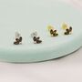Sterling Silver Coffee Cz Marquise Cluster Stud Earrings, thumbnail 3 of 12