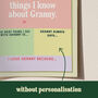 Personalised Things I Know About Granny Nana Print, thumbnail 7 of 11