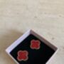 Red Clover Stud Earrings, thumbnail 1 of 4