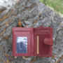Women's Luxury Burgundy Leather Tab Trifold Purse Rfid Protected Personsalised, thumbnail 6 of 7