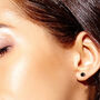 Emerald May Birthstone Rose Gold Stud Earrings, thumbnail 2 of 5