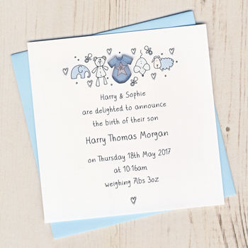 Pack Of Personalised Birth Announcement Cards, 2 of 2