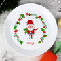 Personalised Christmas Toadstool Santa Plastic Plate, thumbnail 4 of 4