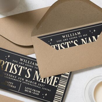 Concert Ticket Gift Voucher Custom Personalised, 7 of 9