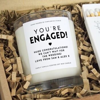 Engagement Gift Set, Personalised Scented Candle Gift, 6 of 6
