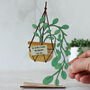 Personalised Wooden Card, Hanging Plant, thumbnail 2 of 5
