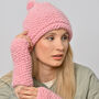 Ivy Hat And Fingerless Gloves Easy Knitting Kit, thumbnail 1 of 7