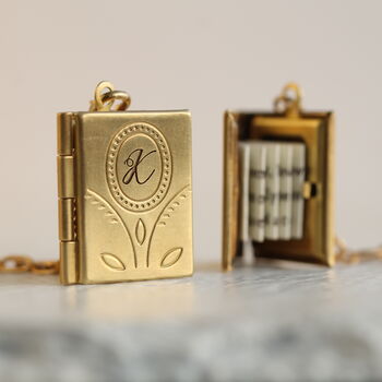 Flower Book Locket Necklace, 6 of 10