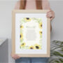 Personalised Sunflower Floral Poem Print, thumbnail 1 of 6
