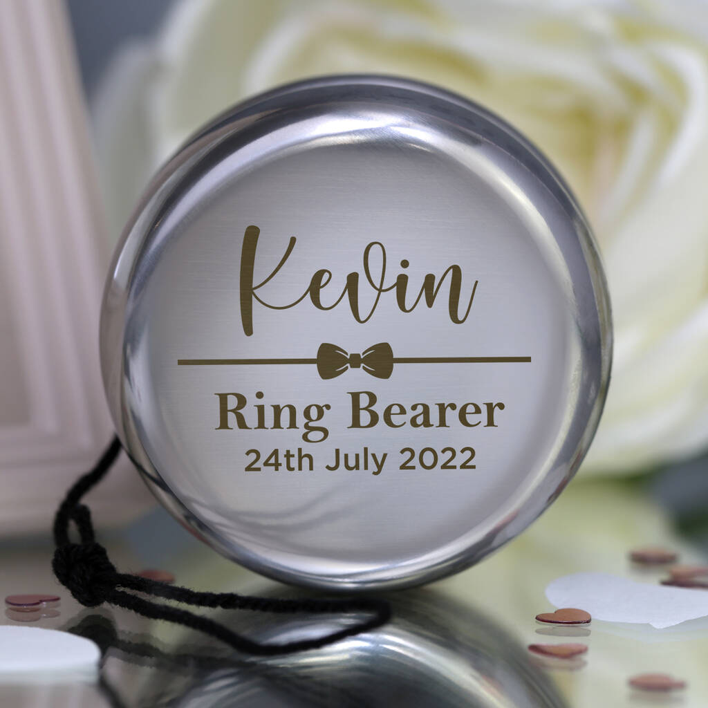 Personalised Ring Bearer Stainless Steel Yoyo, 1 of 3