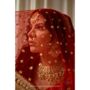 Paheli Red Bridal Net Dupatta, thumbnail 7 of 7