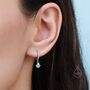 Sterling Silver Opal And Cz Crown Huggie Hoops, thumbnail 4 of 12