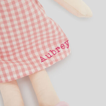 Personalised My 1st Doll In Pink Dress Black Hair, 2 of 4