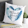 Personalised Watercolour Feather Cushion, thumbnail 3 of 7