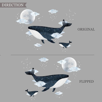 Whale, Clouds And Moon Fabric Wall Sticker, 3 of 4