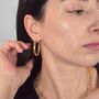 Simply Chunky Gold Plated Hoop Stud Earrings, thumbnail 4 of 4