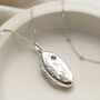Sterling Silver Oval Locket Necklace With Amethyst, thumbnail 1 of 9