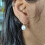 Freshwater White Pearl Minimalist Earrings, thumbnail 2 of 2