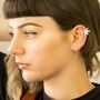 Sterling Silver Star Lily Cuff Earrings, thumbnail 1 of 4