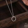 Sterling Silver Minimal Skinny Circle Pendant Necklace, thumbnail 1 of 12