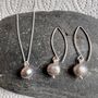 Handmade Grey Pearl Necklace And Earrings, thumbnail 1 of 4