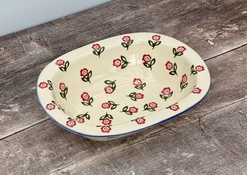 Scattered Rose Patterned Baking / Pie Dish, 24cm, 3 of 4