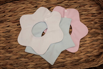 Pink Floral Shape Baby Collar Dribble Bib, 2 of 8