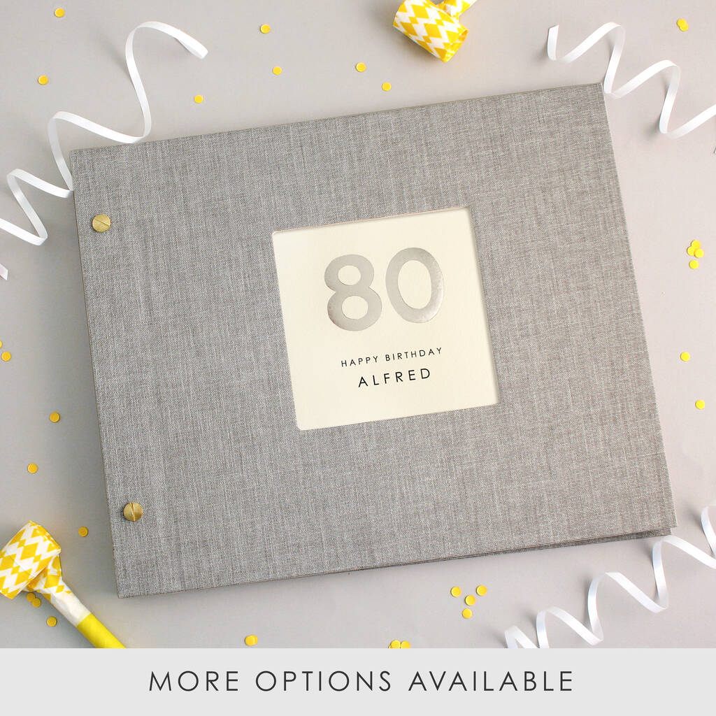 Personalised Hand Foiled 80th Birthday Photo Album, 1 of 12