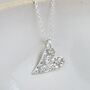 Sterling Silver Small Textured Tilted Heart Pendant, thumbnail 1 of 2