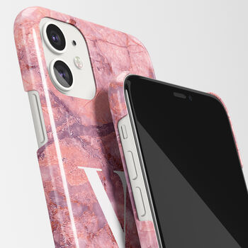 Personalised Pink Marble Phone Case, 4 of 6