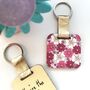 Personalised June Birth Flower Keyring, thumbnail 1 of 3