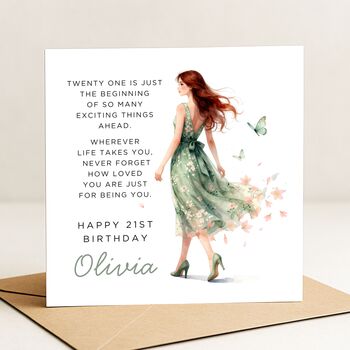 21st Birthday Card With Message For Her Or Daughter, 2 of 8
