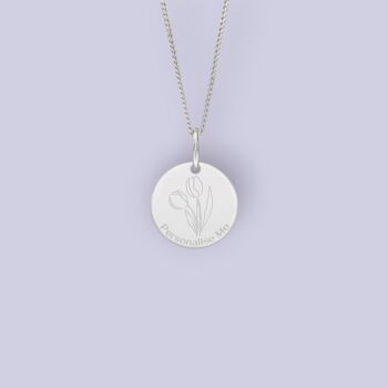 Personalised Tulip Necklace In Sterling Silver, 2 of 12