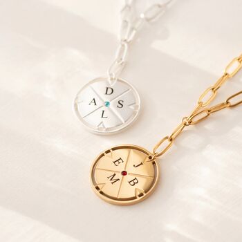 Engravable Compass Necklace, 4 of 9